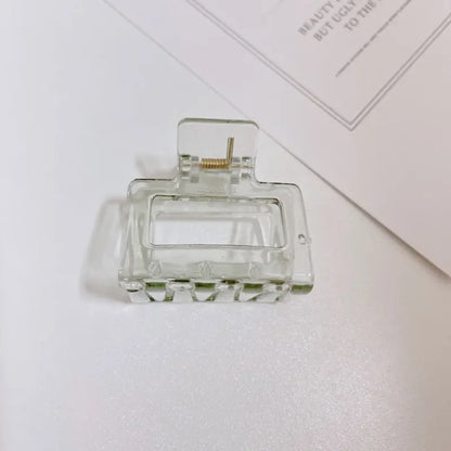 Small Square Acrylic Hair Claw Clip – Colorful Elegant Barrette for Women & Girls