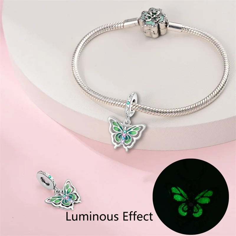 925 Silver Plating Colorful Butterfly Insect Animal Charms Beads Sparkling Zircon Fit Qikaola 925 Original Bracelets DIY Jewelry