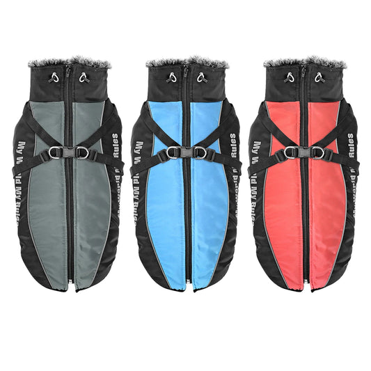 All-Weather Harness Dog Coat - Waterproof Winter Vest for Large Breeds