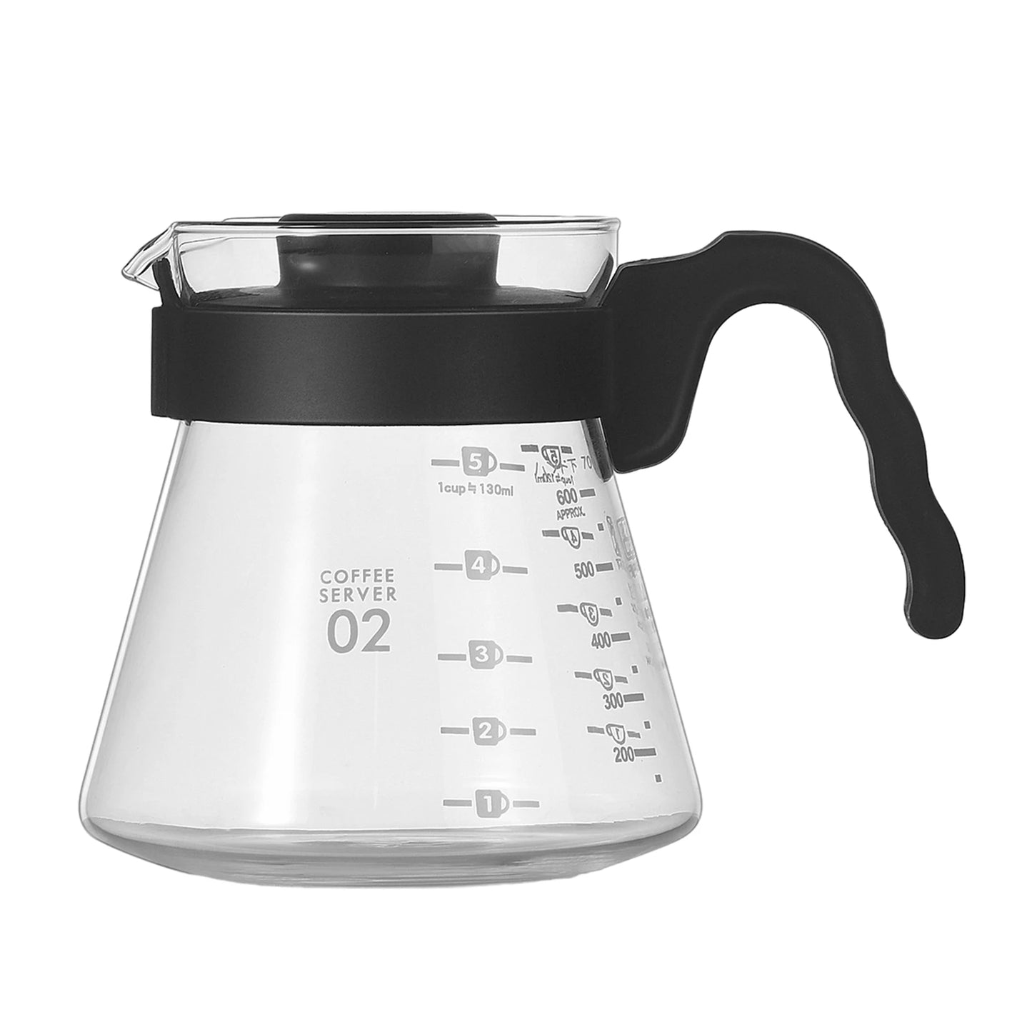 Glass Coffee Server 600ml Reusable Iced Tea Drink Pour Over Brewing Drip Household Camp Pot Drinkware Accessories