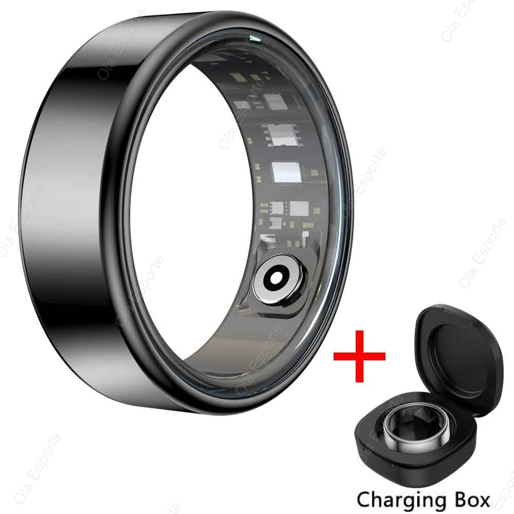 New Smart Ring Men Women, Heart Rate and Blood Oxygen Monitor Smart ring IP68 & 5ATM Waterproof, Multi-sport Mode Rings Man