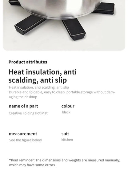 Folding Heat Insulation Pot Mat & Placemat – High Temperature Resistant Coaster for Pots & Pans