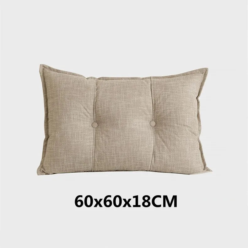 Large Square Headboard Cushion 60x60x18cm – Soft Sofa Backrest & Reading Pillow for Bedroom & Tatami