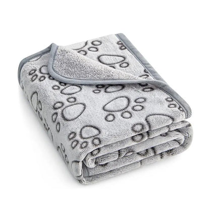 Paws Pattern Pet Blanket - Soft Fluffy Travel Mat & Bed for Cats and Dogs - BeeTrendyShop.COM
