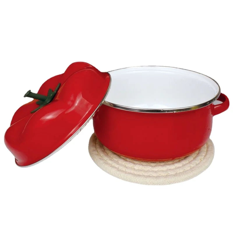 Durable Porcelain Tomato Pot with Heating Function for Soup and Stew, 18cm/20cm/22cm