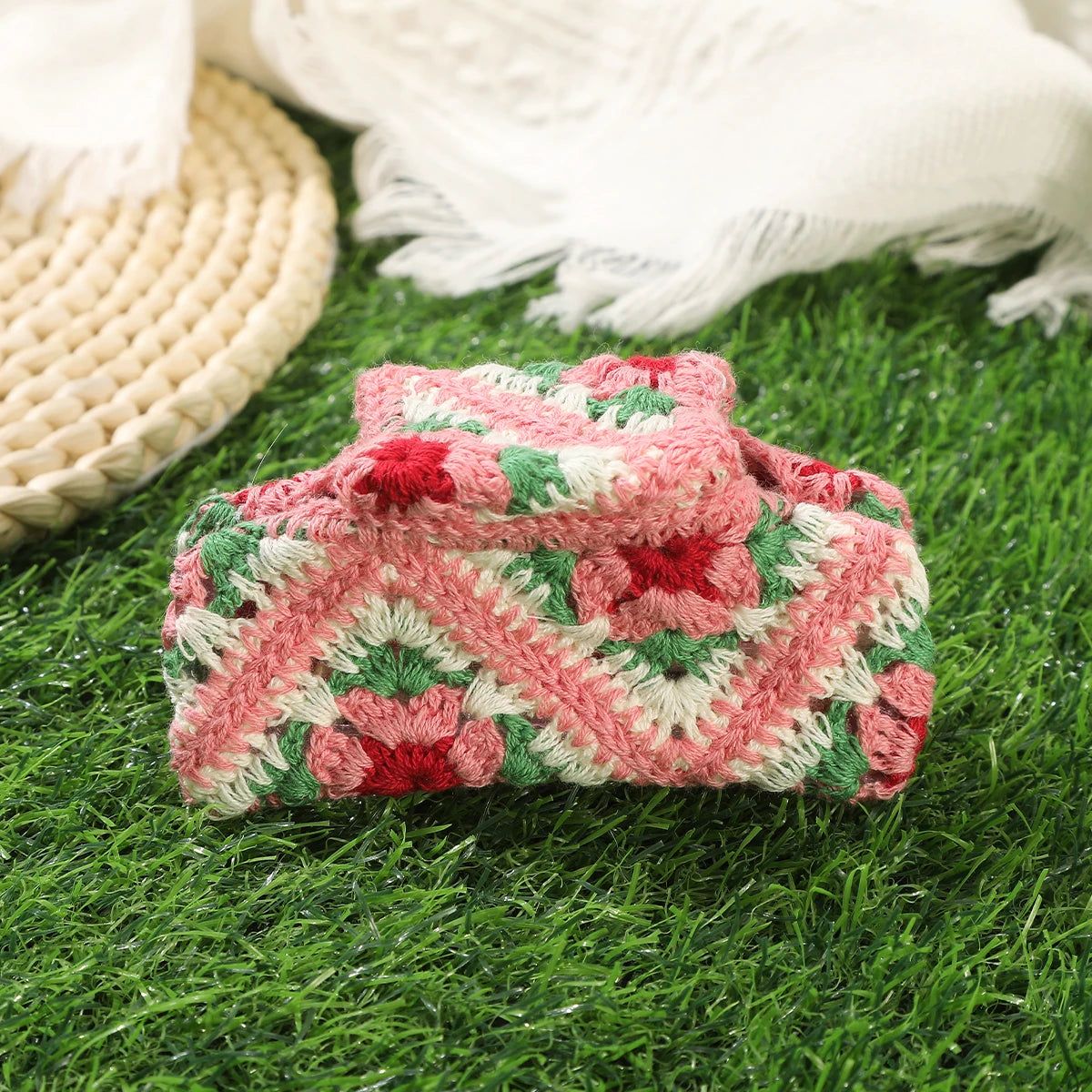 Knitting Hair Claw Girls Women Crochet Handmade Hairpin Fashion Floral Hairpin Crabs Girls Hawaii Bohemia Hair Accessories