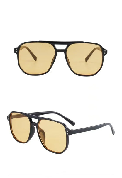 Vintage Oversized Square Sunglasses – UV400 Retro Shades for Men & Women