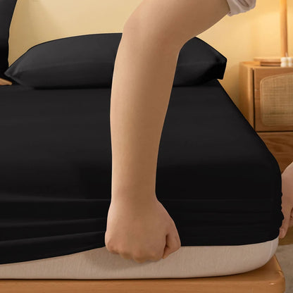 Solid Color Matte Bed Sheet – Minimalist Bedroom Bed Cover (Excluding Pillowcases)