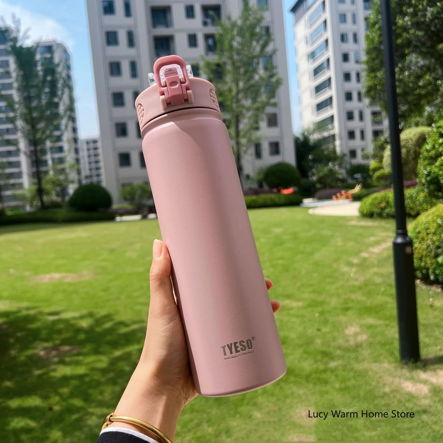 Thermal Water Bottle with Straw 600/750ML – Stainless Steel Hot & Cold Mug