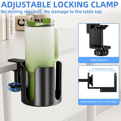 Desk Cup Holder – No-Drill ABS Drinkware Holder for Wooden Surfaces