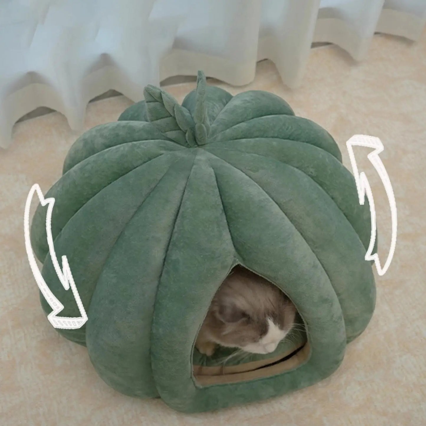 Cozy Winter Plush Pet Bed - Round Bed for Medium-Large Dogs & Cats