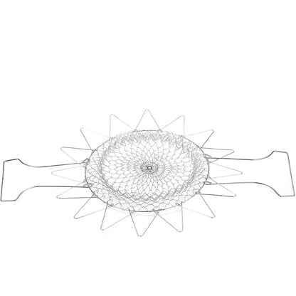 Telescopic Foldable Stainless Steel Deep Fry Basket – Wire Mesh French Fries Serving Basket