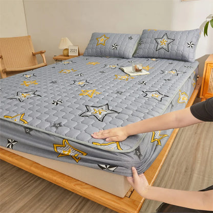 Couple Double Elastic Fitted Bed Sheet – Mattress Cover 140/160x200 Queen Size Bed Linen