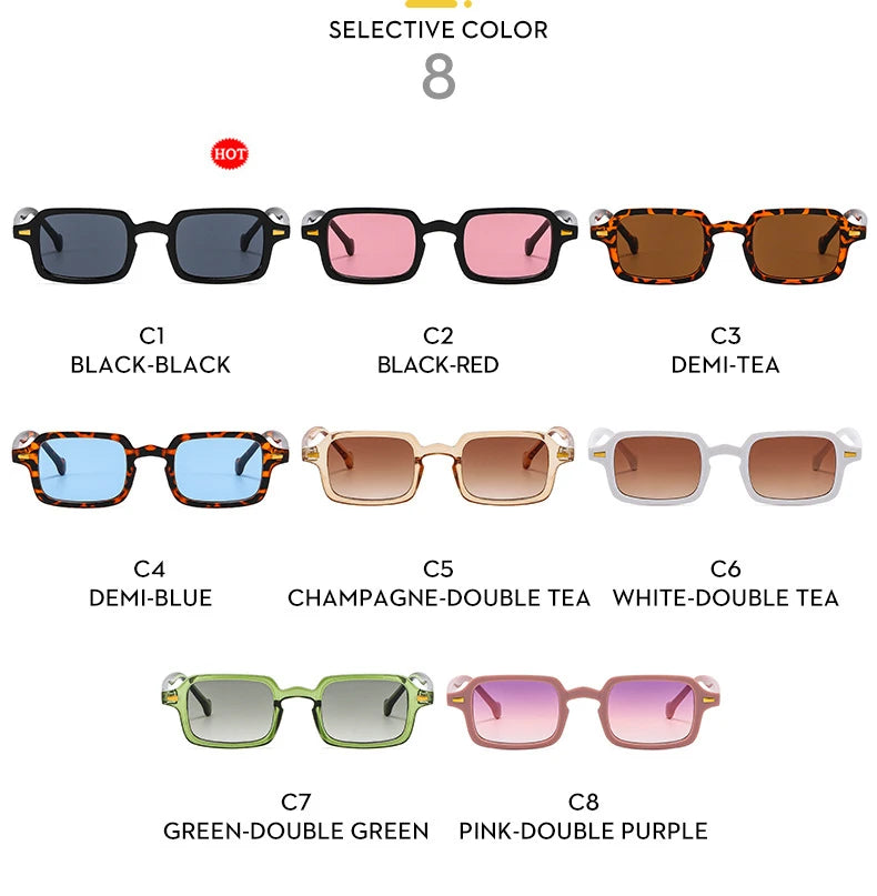 RMM Luxury Rectangle Sunglasses – Vintage Mirror UV400 for Women & Men