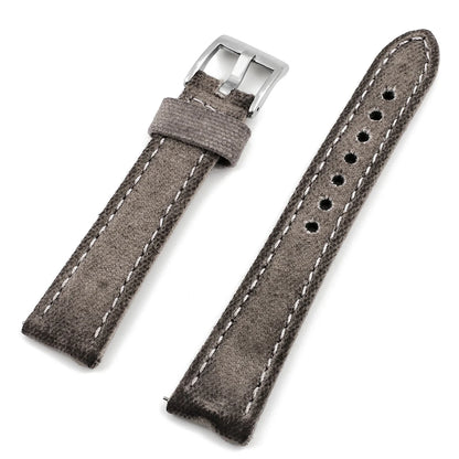 Retro Wet Wax Canvas Watch Band 18mm 19mm 20mm 21mm 22mm Gray Blue Brown Green Denim Strap Replacement Quick Release Watchbands - BeeTrendyShop.COM