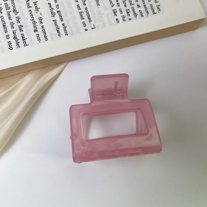Small Square Acrylic Hair Claw Clip – Colorful Elegant Barrette for Women & Girls