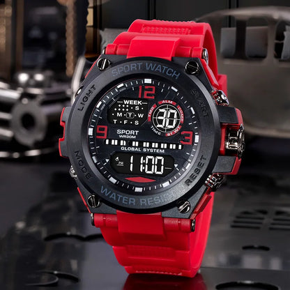 Top Luxury Electronic Watch for Man Outdoor Sport Watch Stopwatch Waterproof Calendar Digital Clock 24355 - BeeTrendyShop.COM