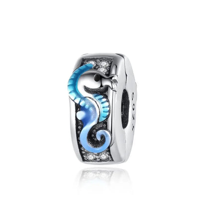 925 Sterling Silver Colorful Butterfly & Cherry Flower Clip Charm Bead – DIY Jewelry