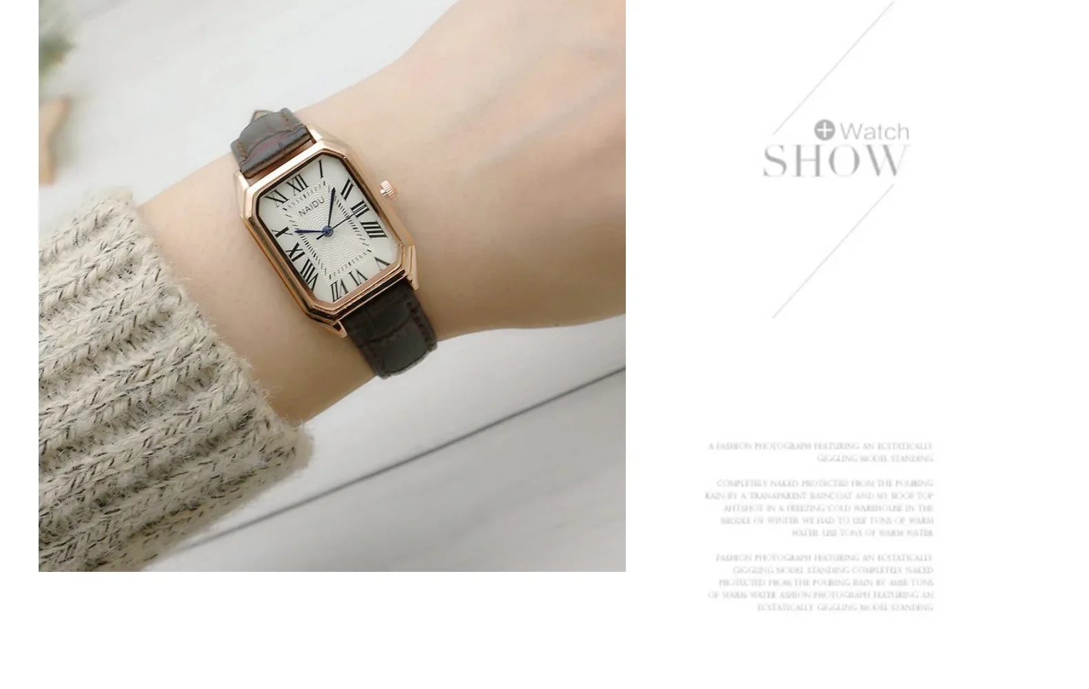 Watch on a wrist with a neutral background