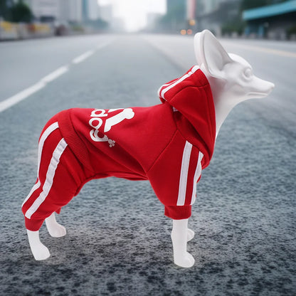 Adidog Dog Jumpsuit – Sports Hoodie Suit for Small Dogs | Chihuahua, Terrier & Beagle | 7 Colors