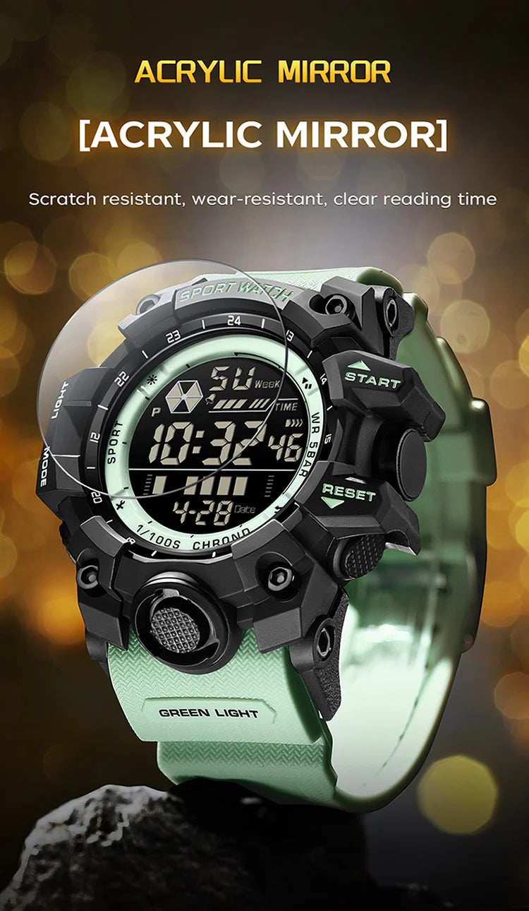 SANDA 6229 Digital Watches for Men Waterproof Luminous Outdoor Sports Watch Fashion Clock Simple Multifunction Male Wristwatch - BeeTrendyShop.COM