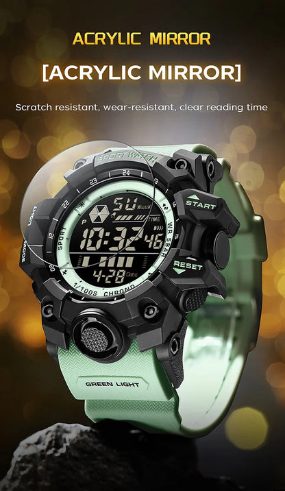 SANDA 6229 Digital Watches for Men Waterproof Luminous Outdoor Sports Watch Fashion Clock Simple Multifunction Male Wristwatch - BeeTrendyShop.COM