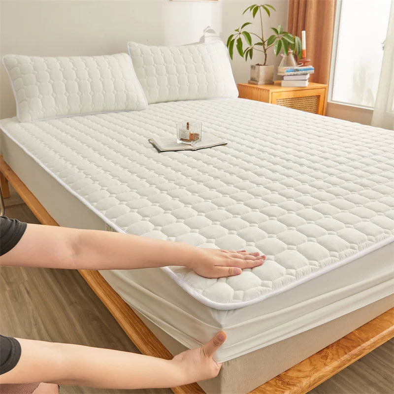Couple Double Elastic Fitted Bed Sheet – Mattress Cover 140/160x200 Queen Size Bed Linen