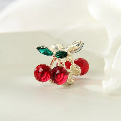 Mini Rhinestone Cherry Hair Claw Clip – Korean Style Sparkle Hairpin for Women
