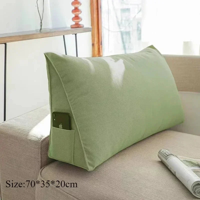 Triangle Reading & Lumbar Support Cushion – Soft Backrest Pillow for Sofa, Bed & Office