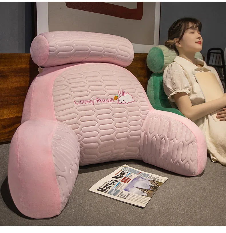 Cute Animal Cartoon Headboard Backrest Cushion – Soft PU Foam Sofa & Bed Reading Pillow | 60x40 & 70x50cm