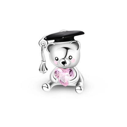 Silver Cute Animal Charm Bead – Penguin & Avocado Dangle Pendant for Bracelets