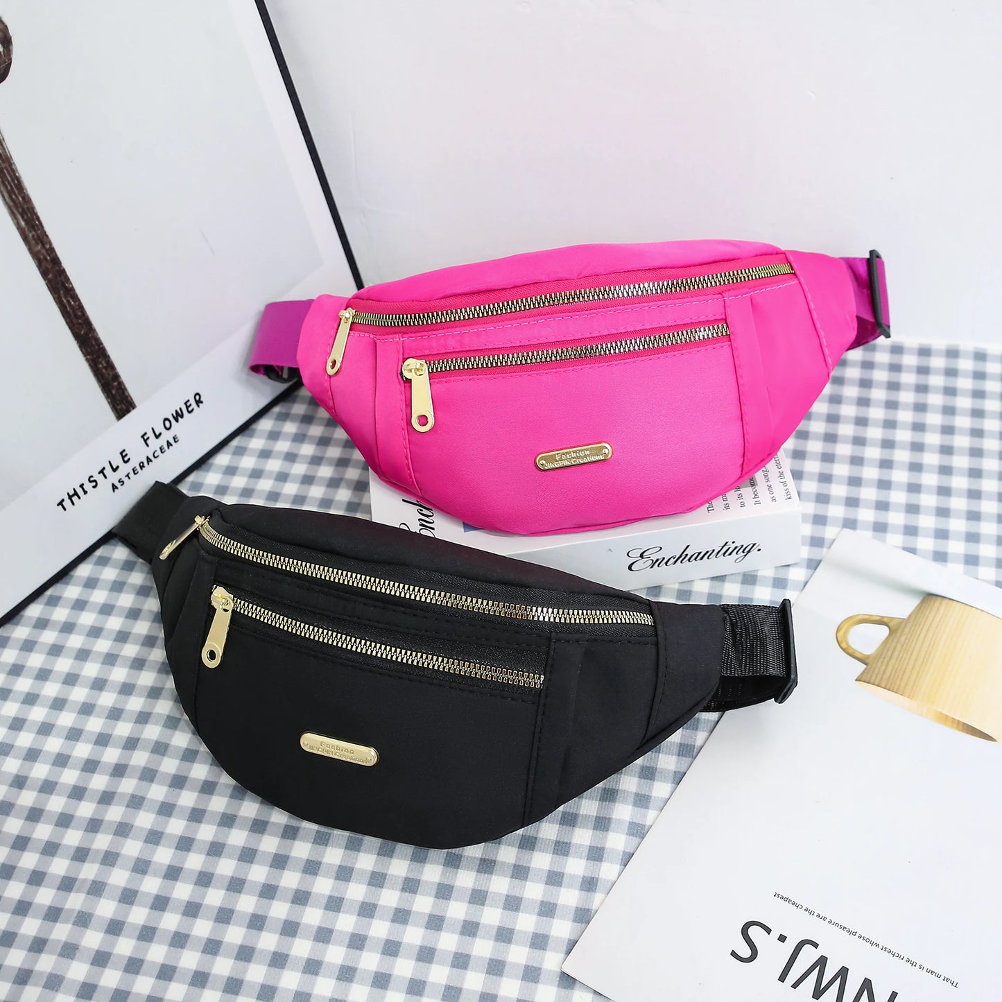 Fanny Packs for Women Men Belt Bag Fashion Waist Packs Lightweight Crossbody Bags Bum Bag for Running Hiking Travel Workout - BeeTrendyShop.COM