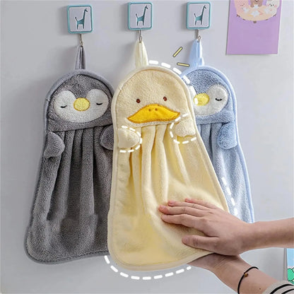 Cute Animal Kids Hand Towel – Soft Hanging Towel for Bathroom & Kitchen