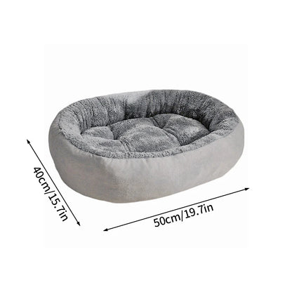 Plush Pet Bed – Soft Oval Mat for Indoor Cats & Dogs | All-Season Comfort