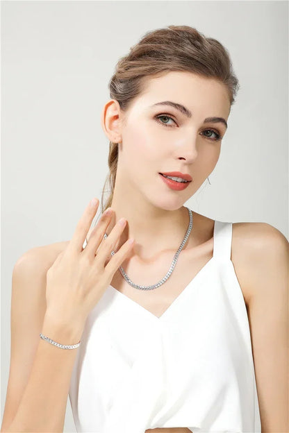 6mm Full Sideways Chain Necklace & Bracelet – 18K Gold & Silver Unisex Jewelry