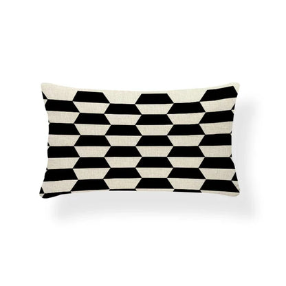 Nordic Geometric Zigzag Rectangle Cushion Cover – Cotton Linen Throw Pillow Cover 30x50CM