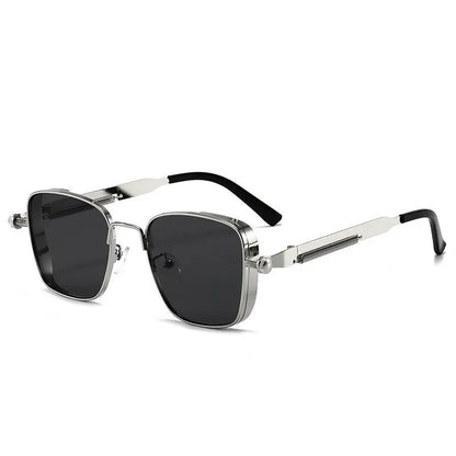 KUIMIM Steampunk Driving Sunglasses – Vintage Metal Frame UV400 Spring Hinge