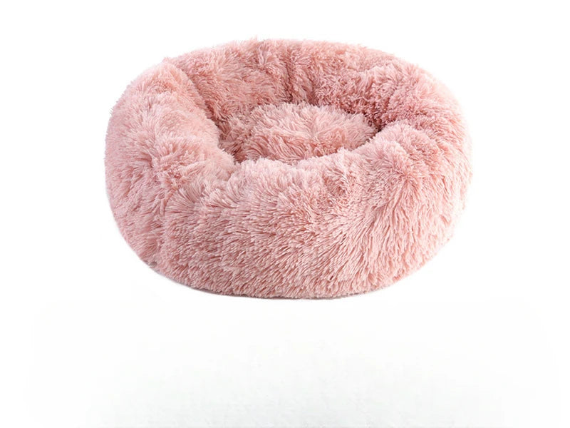 Winter Plush Pet Nest - Washable Round Bed for Cats and Dogs