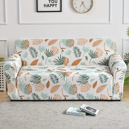 1pc Flower Printed Elastic Sofa Cover Antidirty Spandex Sofa Cover Furniture Protector for Bedroom Office Living Room Home Decor - BeeTrendyShop.COM