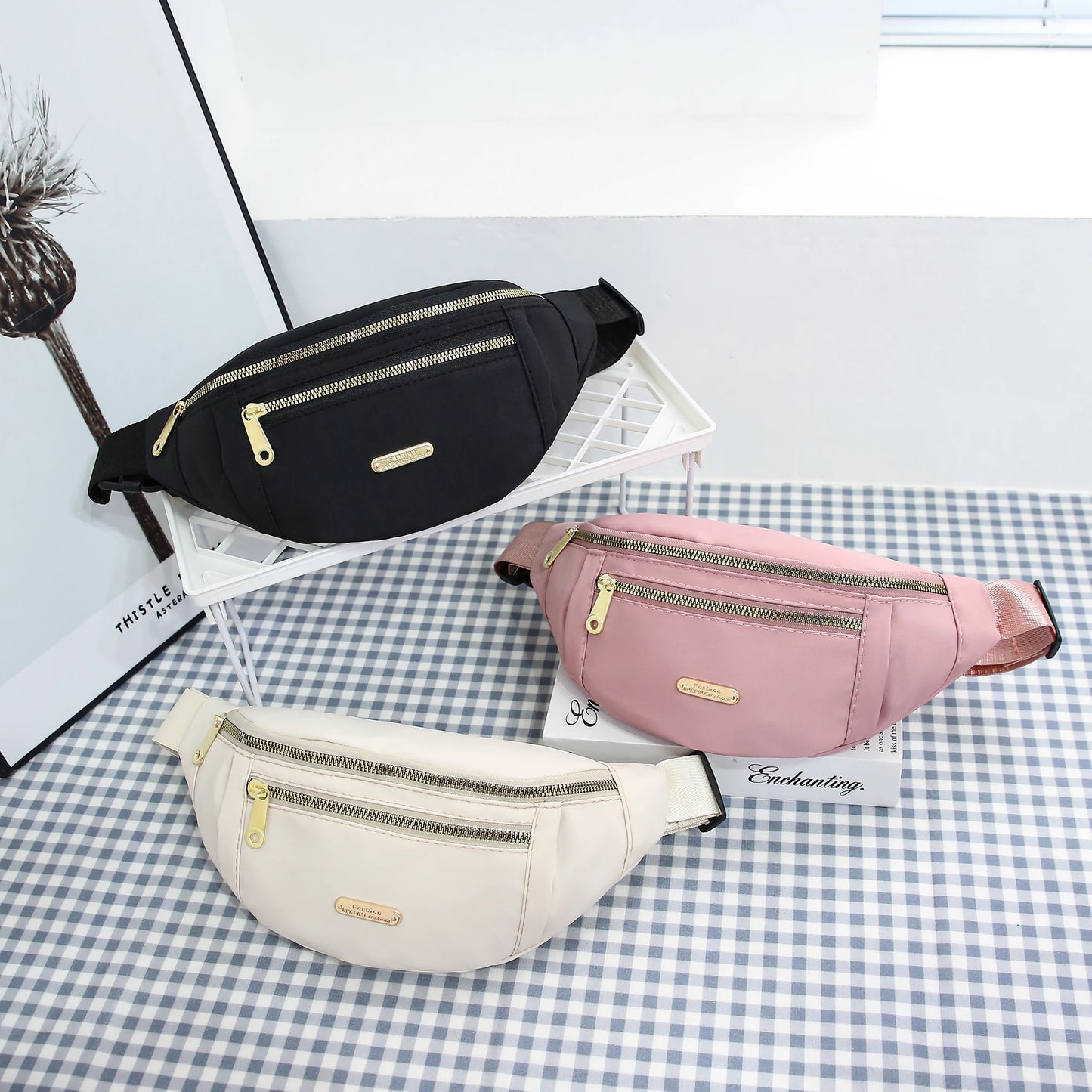 Fanny Packs for Women Men Belt Bag Fashion Waist Packs Lightweight Crossbody Bags Bum Bag for Running Hiking Travel Workout - BeeTrendyShop.COM