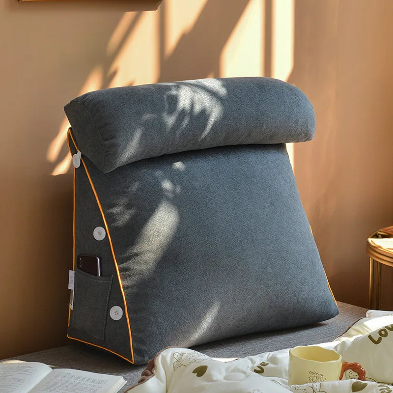 Tatami Triangle Bedhead Backrest Cushion 45 & 60cm – Soft Neck & Waist Support for Sofa & Bed