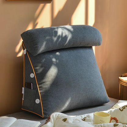Tatami Triangle Bedhead Backrest Cushion 45 & 60cm – Soft Neck & Waist Support for Sofa & Bed