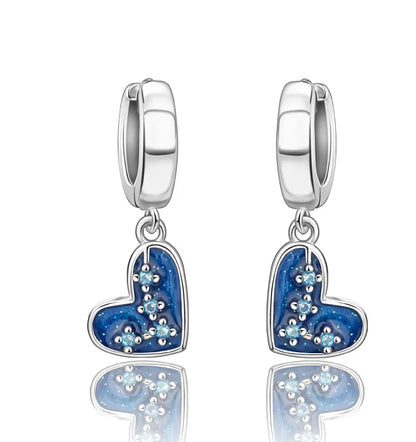925 Sterling Silver Sparkling Hoop Earrings – Moon Pearl Heart Crystal Jewelry for Women