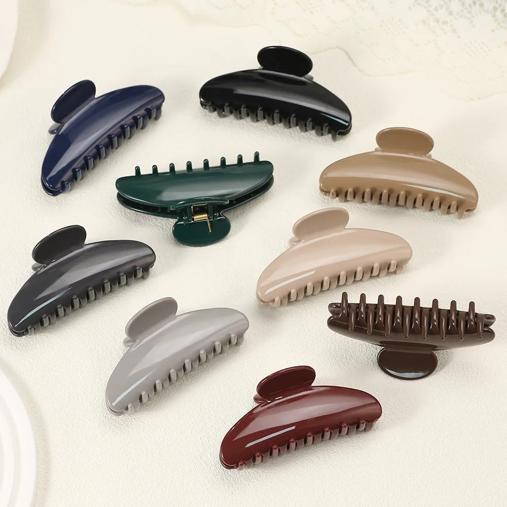 11CM Large Hair Claw Clip – Simple Plastic Crab Clamp for Women & Girls