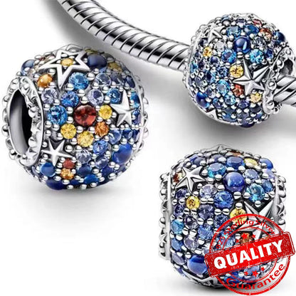 925 Sterling Silver Colorful Sun Moon Stars Dangle Charm – DIY Jewelry