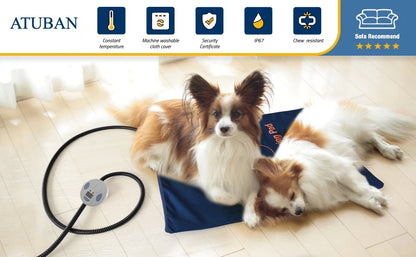 ATUBAN 7-Temp Heated Pet Bed - Chew-Resistant Warming Mat for Cats & Dogs - BeeTrendyShop.COM