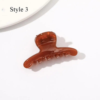 Mini Jelly Color Hair Claw Clip – Geometric Acrylic Shark Clip for Women & Girls
