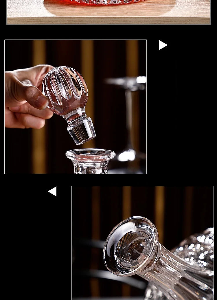 Hammer Pattern Crystal Whisky Decanter – 1100ml with Cover