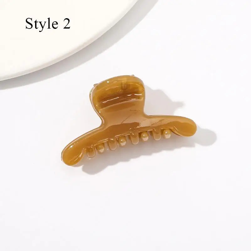 Mini Jelly Color Hair Claw Clip – Geometric Acrylic Shark Clip for Women & Girls