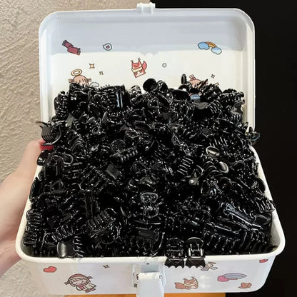 Mini Black Hair Claw Clips Set – Plastic Ponytail Holder for Women, Girls & Kids (10/20/30Pcs)
